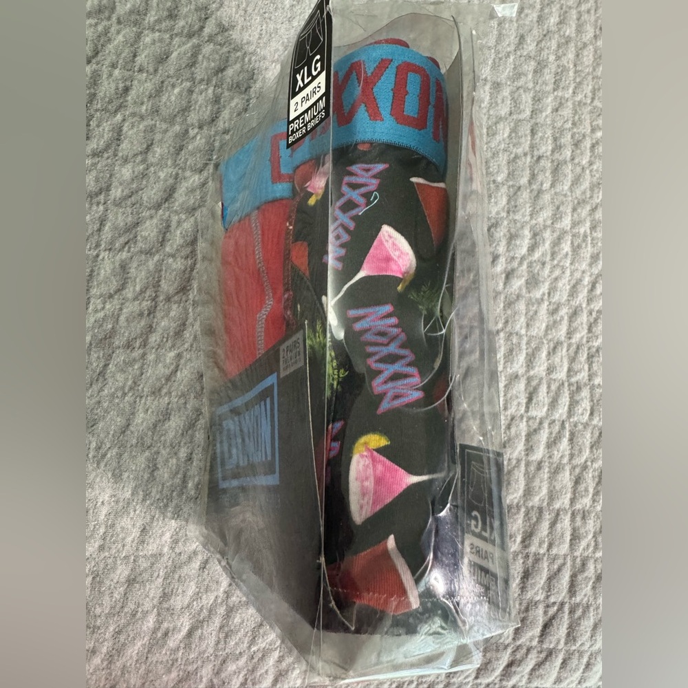Dixxon Premium Boxer Briefs 2-Pack Red/Sky Blue and Martini/Dixie Cup Design XL - Picture 3 of 5